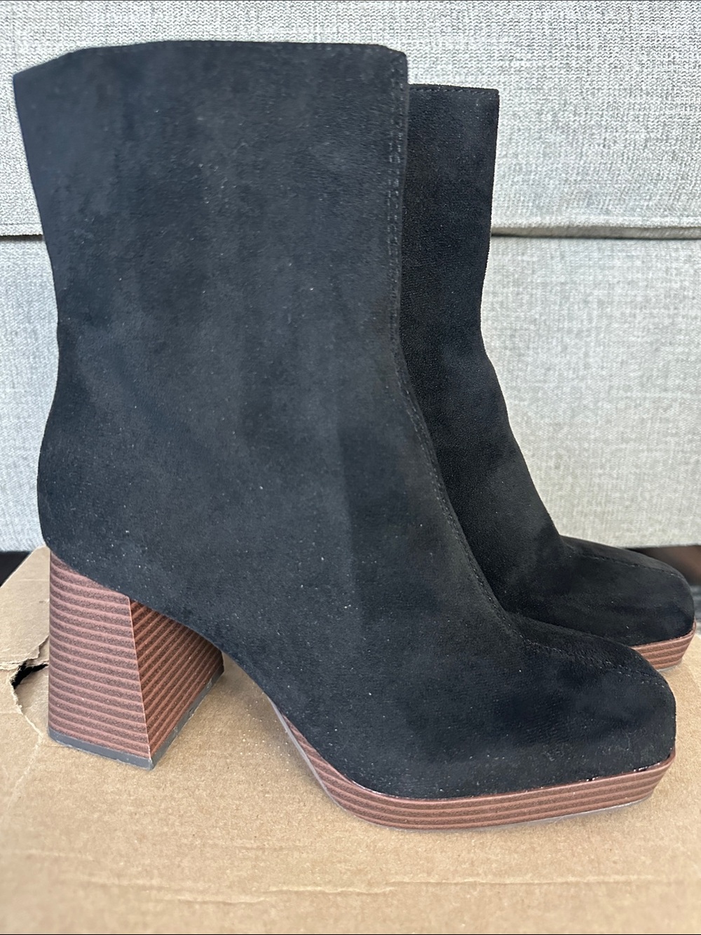 Black Block Heel Ankle Boots